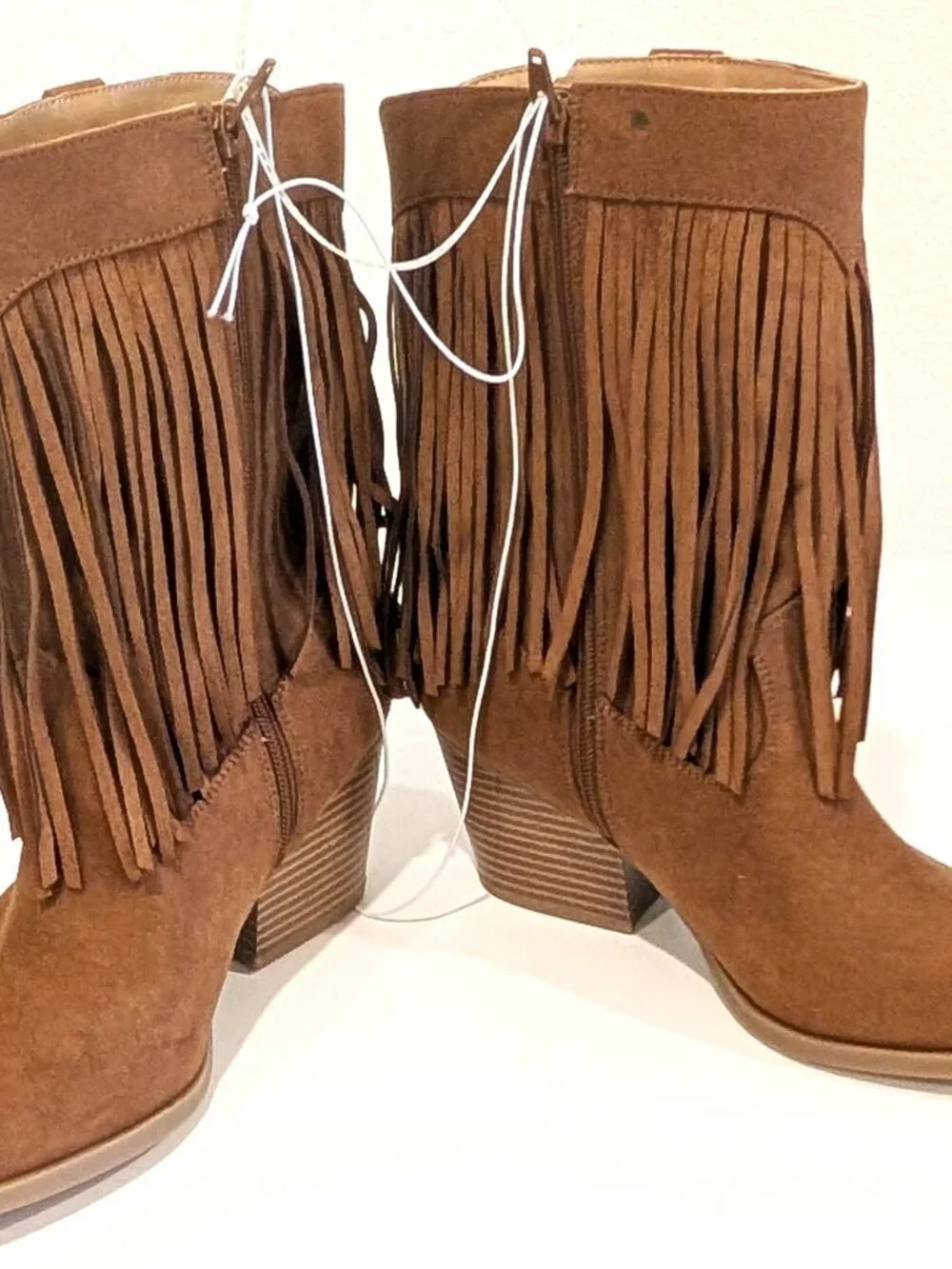 Report Dusk Women Fringe Western Boots Size 8 Brown Suede MidCalf Heel Boot New